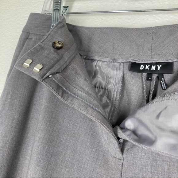 DKNY Womens Dress Pant Gray 10 Straight Leg Trousers Rayon Minimalist - Picture 7 of 16